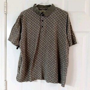 Vintage Munsingwear Golf Geometric Gray Polo Shirt Men's Large Cotton Golfer